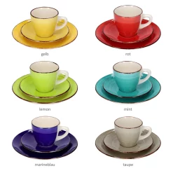 18tlg Kaffeeservice Malaga Kaffee Tee-Gedeck 6Pers Kaffeetassen Dessertteller Abstrakt Handbemalt -Kaffee VerkÃ¤ufe 01ebcafbffbd5423d4119c012ee08a68