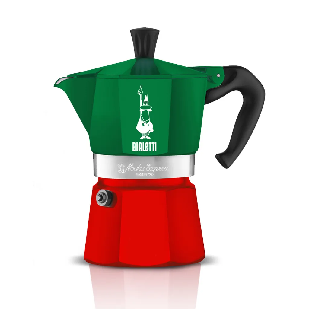 Bialetti - Moka Express Collection Italia (Tricolour), 3-Tassen-Kaffeemaschine, Aluminium 8 Bialetti - Moka Express Collection Italia (Tricolour), 3-Tassen-Kaffeemaschine, Aluminium – Bild 6