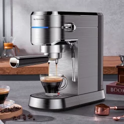 BlitzHome Espresso Maschine Kaffeemaschine Cappuccinomaschine MilchaufschÃ¤umer Espressomaschinen