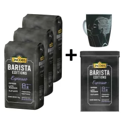 JACOBS Kaffeebohnen Barista Editions Espresso 3 Kg Espressobohnen + 1 Jacobs Barista Becher +1 Dose