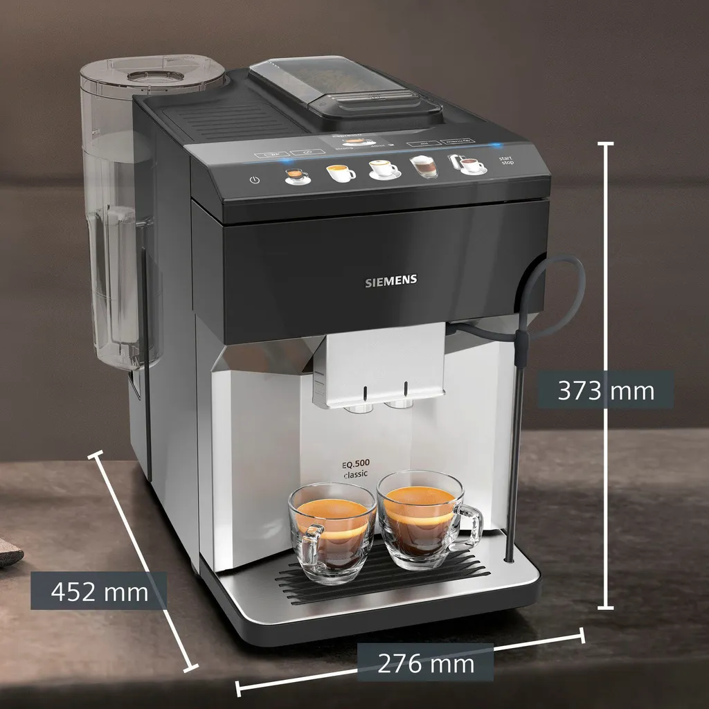 Siemens Kaffeevollautomat EQ.500 Classic, Silber TP505D01 (Kaffeemaschine) 4 Siemens Kaffeevollautomat EQ.500 Classic, Silber TP505D01 (Kaffeemaschine) – Bild 2