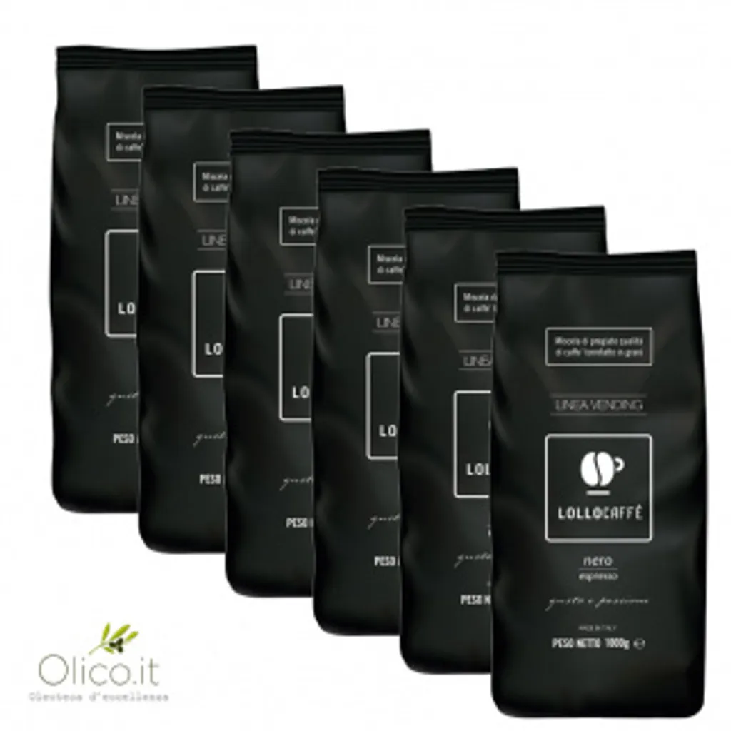 Kaffeebohnen Espresso Schwarz Lollo Caffè 1 Kg X 6 - Lollo Caffè 4 Kaffeebohnen Espresso Schwarz Lollo Caffè 1 Kg X 6 - Lollo Caffè – Bild 2