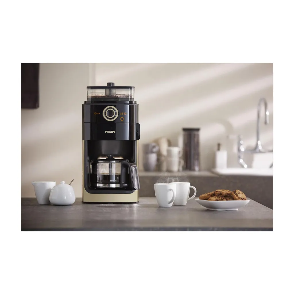 Philips HD7768/90 Grind & Brew Filter Kaffeemaschine, Mahlwerk, Timer, Champagner/schwarz 9 Philips HD7768/90 Grind & Brew Filter Kaffeemaschine, Mahlwerk, Timer, Champagner/schwarz – Bild 7