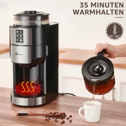 Kompakte Kaffeemaschinen Mit Mahlwerk Filterkaffeemaschine Kaffeemaschine Mit MÃ¼hle FÃ¼r Bohnenkaffee Und Kaffeepulver 2/4/6 Tassen, Schwarz -Kaffee VerkÃ¤ufe 1dec6363e148ac8ad47aabe9736220b7