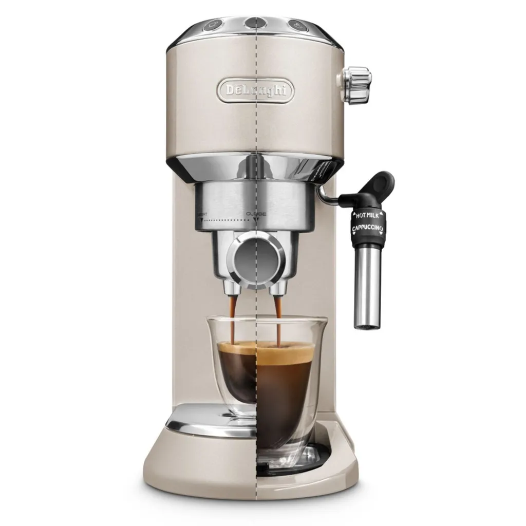 De'Longhi Delonghi Kaffeemaschine Dedica Metallics EC785.BG Pumpendruck 15 Bar, Eingebauter Milchaufschäumer, Manuell, 1300 W, Beige 5 De'Longhi Delonghi Kaffeemaschine Dedica Metallics EC785.BG Pumpendruck 15 Bar, Eingebauter Milchaufschäumer, Manuell, 1300 W, Beige – Bild 3