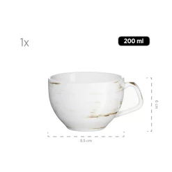 MÃ¤ser 931609 Kaffeetassen-Set Derby FÃ¼r 4 Personen, Porzellan, WeiÃŸ/hellblau/beige (1 Set, 8-teilig)