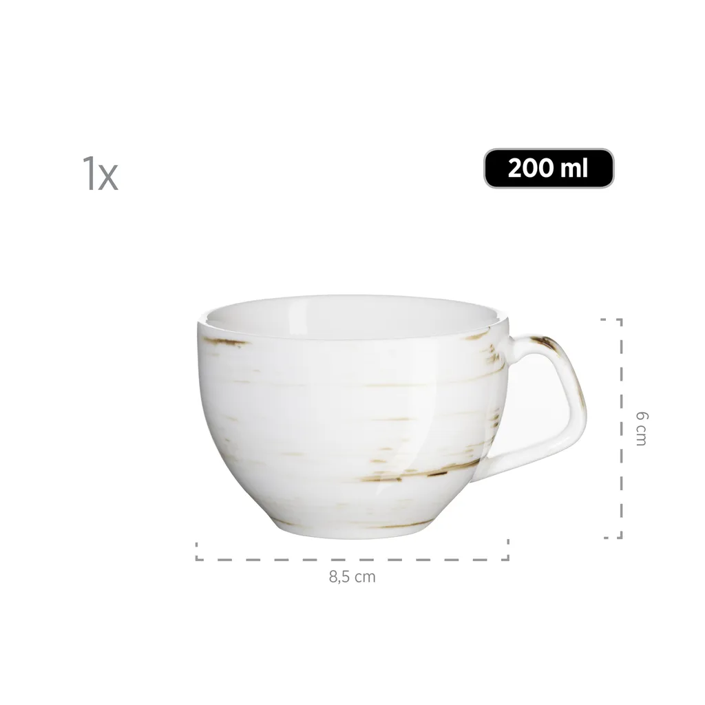 Mäser 931609 Kaffeetassen-Set Derby Für 4 Personen, Porzellan, Weiß/hellblau/beige (1 Set, 8-teilig) 3 Mäser 931609 Kaffeetassen-Set Derby Für 4 Personen, Porzellan, Weiß/hellblau/beige (1 Set, 8-teilig)