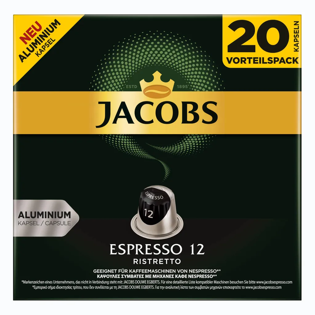 JACOBS Kapseln Espresso Ristretto 200 Nespresso Kompatible Kaffeekapseln 4 JACOBS Kapseln Espresso Ristretto 200 Nespresso Kompatible Kaffeekapseln – Bild 2