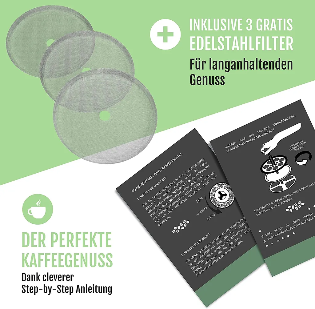 Bjørn Liebdhal French Press Edelstahl Kaffeemaschine Auch Für Camping : 0.6 Liter 8 Bjørn Liebdhal French Press Edelstahl Kaffeemaschine Auch Für Camping : 0.6 Liter – Bild 6