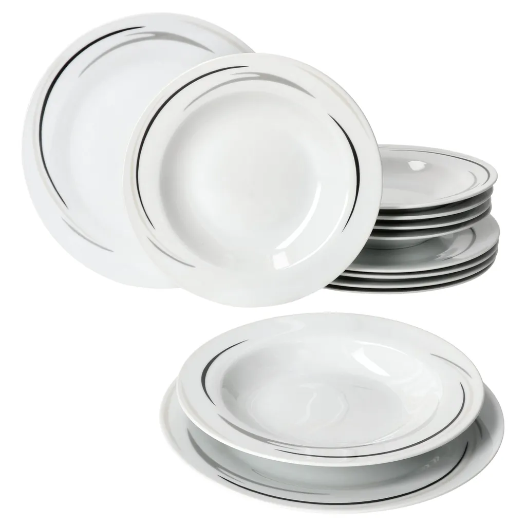 Mambo-Cat Kaffee-Tasse Porzellan-Becher Geschirr-Set Schüssel Bowl-Schale Tafel-Zubehör Suppen-Schälchen Speise-Teller Käse-Wurst Ess-Platte Frühstücks-Buffet Brunch Kuchen-Dessert Home Streifen-Grau Schwarz-Creme Kombi-Service Sechs-Personen 5 Mambo-Cat Kaffee-Tasse Porzellan-Becher Geschirr-Set Schüssel Bowl-Schale Tafel-Zubehör Suppen-Schälchen Speise-Teller Käse-Wurst Ess-Platte Frühstücks-Buffet Brunch Kuchen-Dessert Home Streifen-Grau Schwarz-Creme Kombi-Service Sechs-Personen – Bild 3