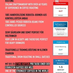 LUCIFER'S ROAST 4x1kg Espresso By KIQO Aus Italien - Starke Kaffeebohnen FÃ¼r Kaffeevollautomaten Und SiebtrÃ¤ger - SÃ¤urearm - 100% Robusta (ganze Bohnen, 4x1kg) -Kaffee VerkÃ¤ufe 3ed059e3d41ec896fbad0e2ae121586b