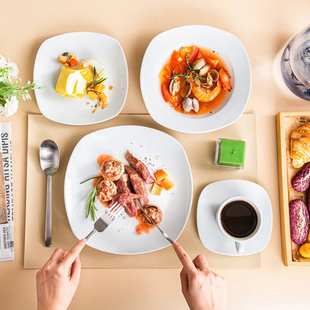 MALACASA, Serie Elisa, 60 Tlg. Porzellan Tafelservice Geschirrset Mit 12 Kaffeetassen, 12 Untertassen, 12 Dessertteller, 12 Suppenteller, 12 Essteller 8 MALACASA, Serie Elisa, 60 Tlg. Porzellan Tafelservice Geschirrset Mit 12 Kaffeetassen, 12 Untertassen, 12 Dessertteller, 12 Suppenteller, 12 Essteller – Bild 6