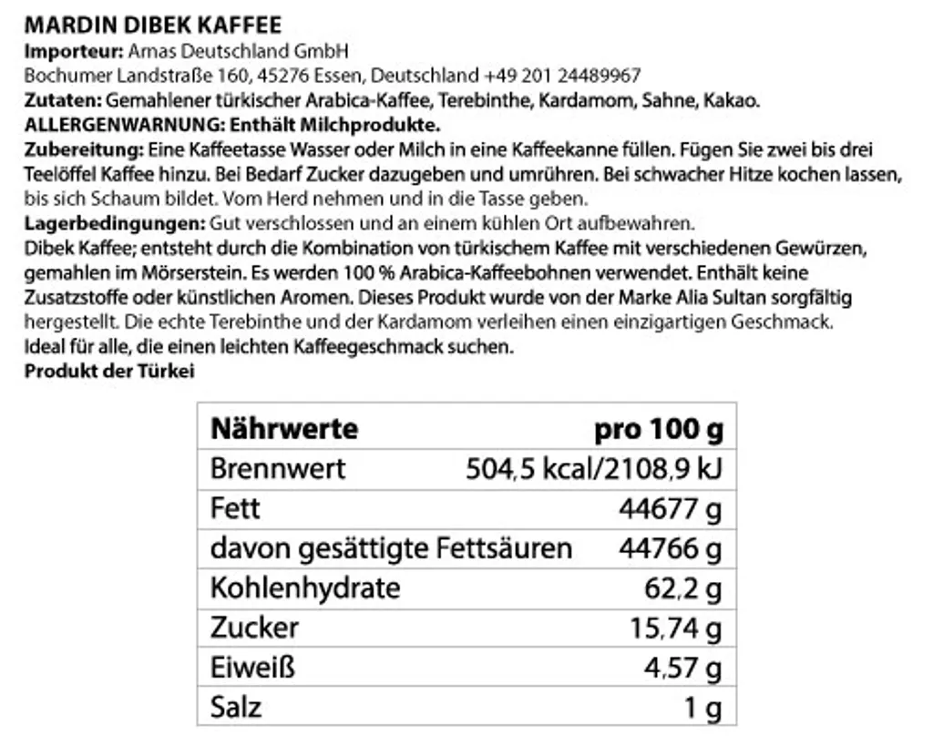 Alia Sultan Mardin Dibek Kaffee - 250 G Packung Türkischer Kaffee 6 Alia Sultan Mardin Dibek Kaffee - 250 G Packung Türkischer Kaffee – Bild 4