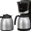 Clatronic Thermo-Kaffeeautomat KA 3328, Inkl. 2 Thermokannen FÃ¼r Je 8-10 Tassen Kaffee (2 X 1 Liter), Schwarz Silber