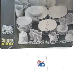 Van Well Kombiservice Silver Night 62-tlg 6 Personen, Tafel + Kaffee + ZubehÃ¶r, Linien-Dekor -Kaffee VerkÃ¤ufe 553653be6534b87af657350a7c03d8cc