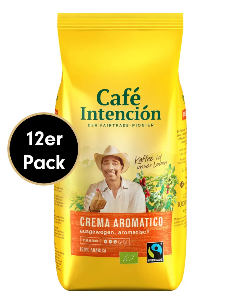 Kaffee-Sparpaket CREMA AROMATICO Von Café Intención, 12x1000g Bohnen 3 Kaffee-Sparpaket CREMA AROMATICO Von Café Intención, 12x1000g Bohnen