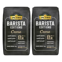 JACOBS Kaffeebohnen Barista Editions Crema 2x1 Kg Ganze Kaffee Bohnen GerÃ¶stet