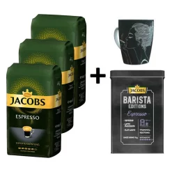 JACOBS Kaffeebohnen ExpertenrÃ¶stung Espresso 3 Kg Ganze Espressobohnen + 1 Jacobs Barista Becher + 1 Dose
