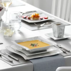 MALACASA, Serie Flora, 60 Tlg. Marmor Porzellan Geschirrset Kombiservice Tafelservice Mit Je 12 Kaffeetassen, 12 Untertassen, 12 Dessertteller, 12 Suppenteller Und 12 Flachteller -Kaffee VerkÃ¤ufe 63543336019e9e47575ed10ff048e493