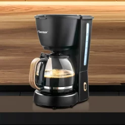 Bestron Filter-Kaffeemaschine FÃ¼r 10 Tassen Kaffee, Inkl. 1,5 Liter Glaskanne, Permanentfilter & Warmhalteplatte, 1.000 Watt, Black & Wood-Design, Farbe: Schwarz / Holz -Kaffee VerkÃ¤ufe 64a8b9c4bca317a023030efc8a77a48e