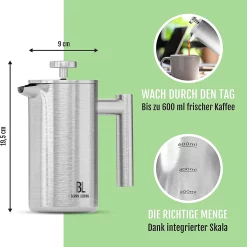 Bjørn Liebdhal French Press Edelstahl Kaffeemaschine Auch Für Camping : 0.6 Liter 16 Bjørn Liebdhal French Press Edelstahl Kaffeemaschine Auch Für Camping : 0.6 Liter -Kaffee Verkäufe 68397e6f8d361b66a7e54b91bea8ea2f