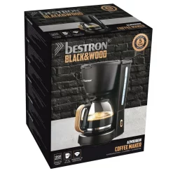 Bestron Filter-Kaffeemaschine FÃ¼r 10 Tassen Kaffee, Inkl. 1,5 Liter Glaskanne, Permanentfilter & Warmhalteplatte, 1.000 Watt, Black & Wood-Design, Farbe: Schwarz / Holz -Kaffee VerkÃ¤ufe 6e3811c31be5d9e0ddb6c23f924389aa
