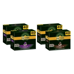 JACOBS Kapseln NespressoÂ®* Kompatibel 2 X 40 Lungo 8 Intenso + 2 X 40 Espresso 10 Intenso XXL-Pack - Insgesamt 160 GetrÃ¤nke -Kaffee VerkÃ¤ufe 73c7c7f606a92b91115ff5429b753cb2