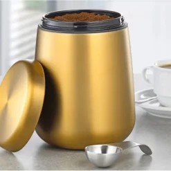 Esmeyer Kaffee-/ Vorratsdose Avignon CHAMPAGNER Edelstahl 1,5 Liter Inkl. LÃ¶ffel Magnetisch