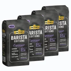 Jacobs Barista Editions Espresso, Bohnenkaffee, Ganze Bohnen, Röstkaffee, Kaffeebohnen, 4 X 1000 G