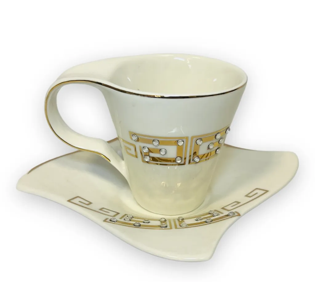 12-teiliges Medusa Mäander Kaffeeservice Mit Goldschliff Kaffeetassen Für 6 Personen 6 Tassen + 6 Untertassen Weiß-Gold Genießen Servieren Kaffee 7 12-teiliges Medusa Mäander Kaffeeservice Mit Goldschliff Kaffeetassen Für 6 Personen 6 Tassen + 6 Untertassen Weiß-Gold Genießen Servieren Kaffee – Bild 5