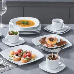 Malacasa Serie Julia, Tafelservice 60-teilig Kombiservice Porzellan Geschirrset Mit Kaffeetassen, Unterteller, Kuchenteller, Suppenteller Und Flachteller, Kaffeeservice FÃ¼r 12 Personen -Kaffee VerkÃ¤ufe 86f8b44fac377d928ffe02b04a318203