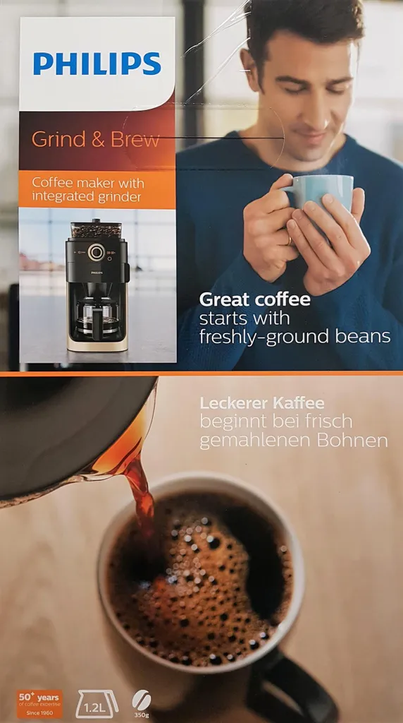 Philips HD7768/90 Grind & Brew Filter Kaffeemaschine, Mahlwerk, Timer, Champagner/schwarz 5 Philips HD7768/90 Grind & Brew Filter Kaffeemaschine, Mahlwerk, Timer, Champagner/schwarz – Bild 3