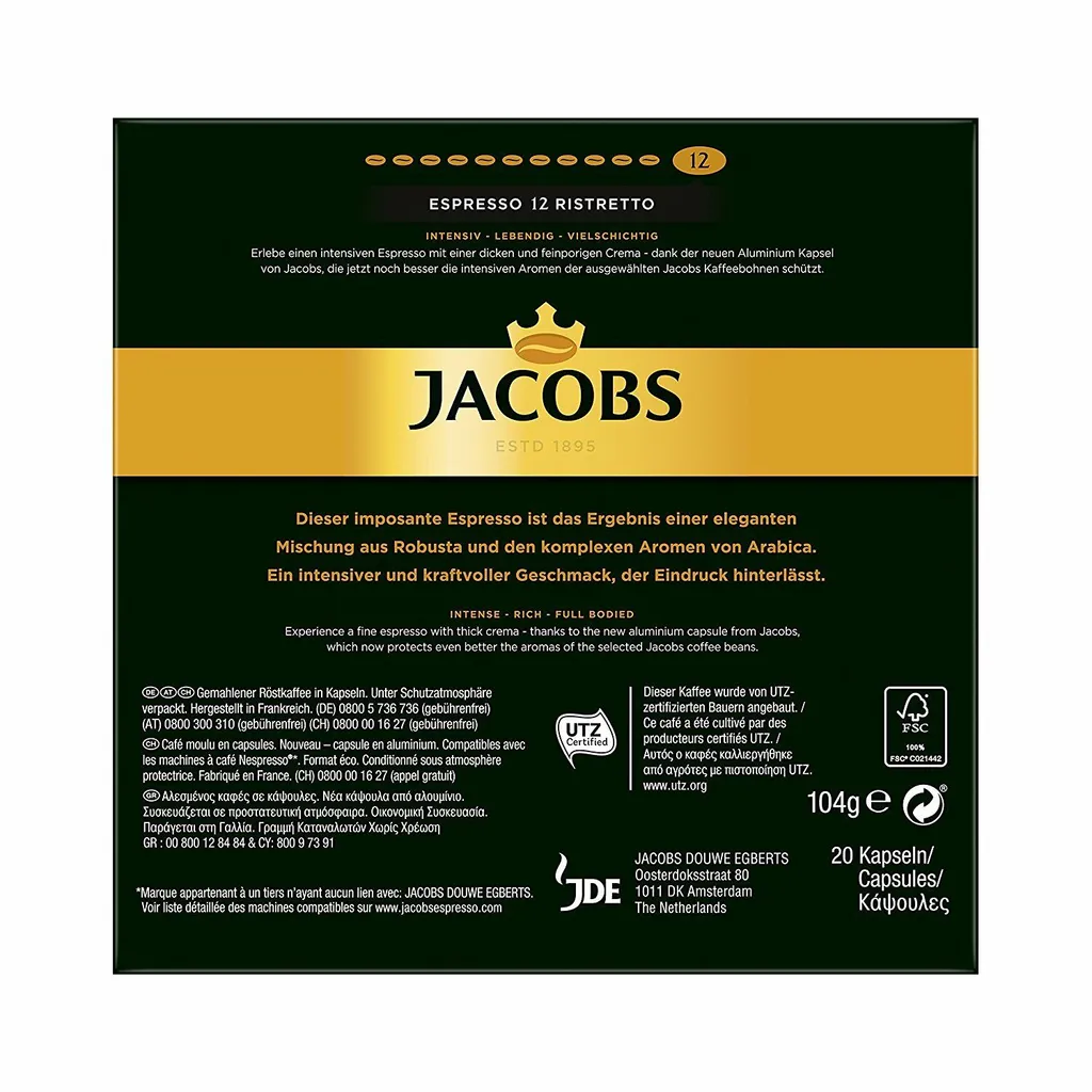JACOBS Kapseln Espresso Ristretto 200 Nespresso Kompatible Kaffeekapseln 6 JACOBS Kapseln Espresso Ristretto 200 Nespresso Kompatible Kaffeekapseln – Bild 4