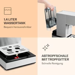 Klarstein Pausa Espressomaker, SiebtrÃ¤germaschine Mit 1350 Watt, Espressomaschine 20 Bar Druck, SiebtrÃ¤ger Kaffeemaschine Mit Wassertank: 1,4 Liter Edelstahl ,silber -Kaffee VerkÃ¤ufe 8dec1c85d1d7080137c7eb6a88d8ab4b