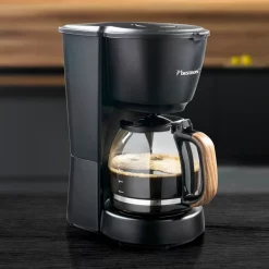 Bestron Filter-Kaffeemaschine FÃ¼r 10 Tassen Kaffee, Inkl. 1,5 Liter Glaskanne, Permanentfilter & Warmhalteplatte, 1.000 Watt, Black & Wood-Design, Farbe: Schwarz / Holz -Kaffee VerkÃ¤ufe 8e728bce31eff8c8235c0b81692079ae