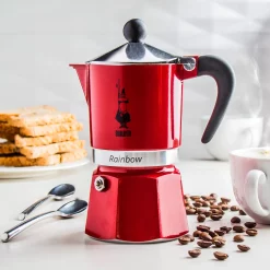 Bialetti Rainbow, Italienische Espresso-Kaffeemaschine, Aluminium, 3 Tassen, Rot -Kaffee VerkÃ¤ufe 8fc74856b30e9ff15ef50185bf6ee646