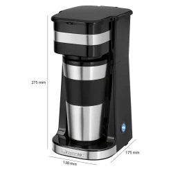 Clatronic KA 3733 Kaffeemaschine FÃ¼r Coffee To Go, Inkl. 0,4 Liter Kaffeebecher Aus Edelstahl, Ideal FÃ¼r Auto, BÃ¼ro Und Unterwegs, Schwarz -Kaffee VerkÃ¤ufe 91a4d40255711d8b3d73ed2d55d6637e