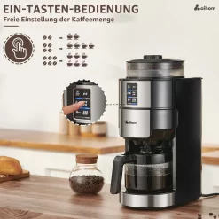 Kompakte Kaffeemaschinen Mit Mahlwerk Filterkaffeemaschine Kaffeemaschine Mit MÃ¼hle FÃ¼r Bohnenkaffee Und Kaffeepulver 2/4/6 Tassen, Schwarz -Kaffee VerkÃ¤ufe 92787513030259b398fabcfcd4cd093f
