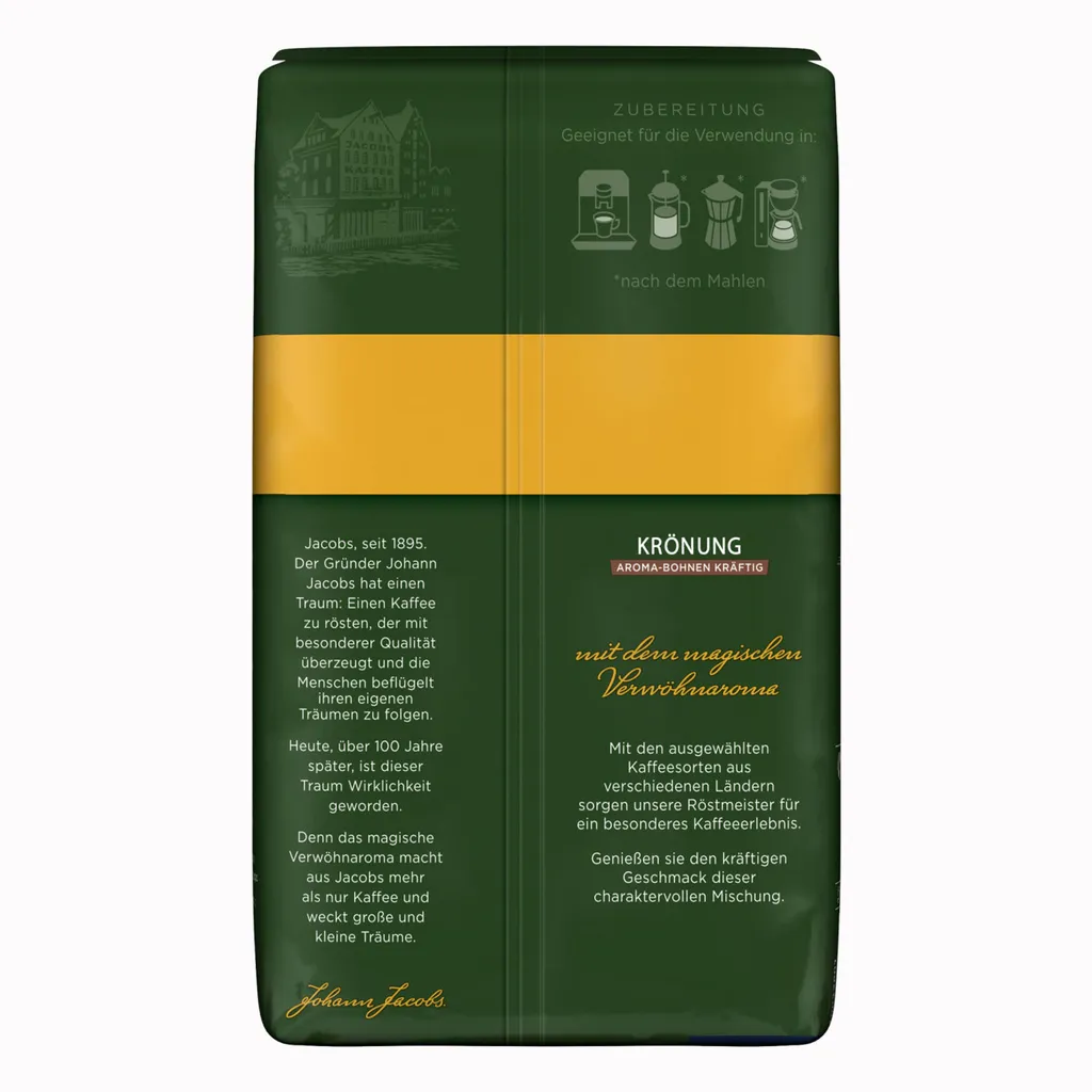 JACOBS Kaffeebohnen Krönung Aroma-Bohne Kräftig 500g Ganze Kaffee Bohnen 4 JACOBS Kaffeebohnen Krönung Aroma-Bohne Kräftig 500g Ganze Kaffee Bohnen – Bild 2