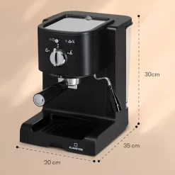 Klarstein Passionata 20 - Espressomaschine, Espresso-Automat, Kaffee-Maschine, 1350 Watt, 1,25 Liter, Automatischer Druckablass, Inkl. Milchschaum DÃ¼se FÃ¼r Zubereitung Von Cappuccino, Schwarz -Kaffee VerkÃ¤ufe 9ed51ce5bc21b091bd57be4b53214a3b