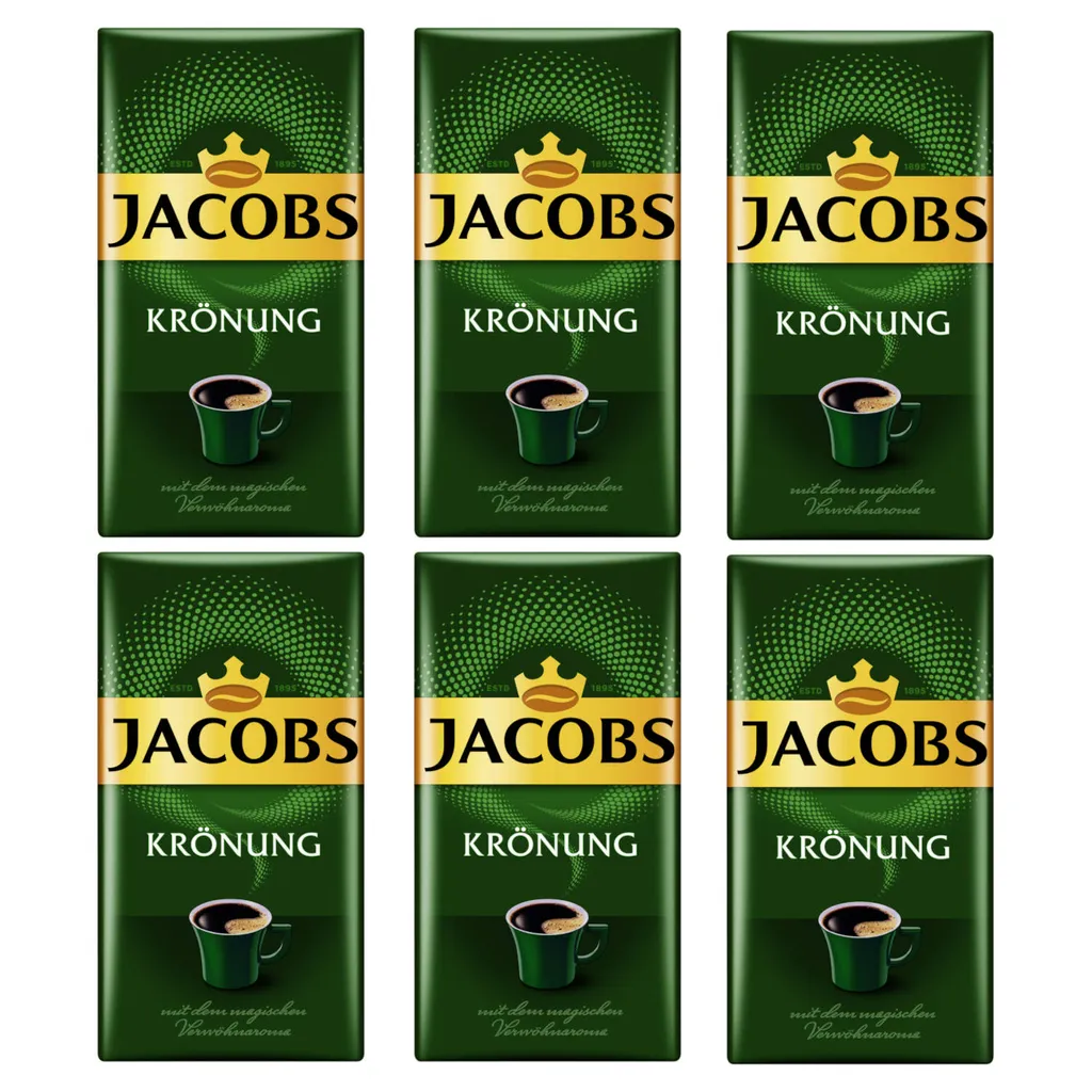 JACOBS Filterkaffee Krönung 6x500g Pulver-Kaffee Gemahlen Röstkaffee 1,5kg 3 JACOBS Filterkaffee Krönung 6x500g Pulver-Kaffee Gemahlen Röstkaffee 1,5kg