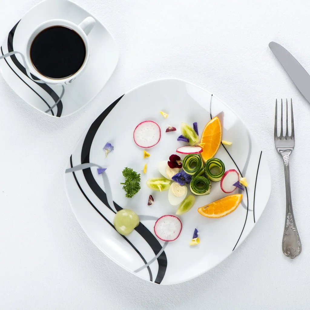 VEWEET, Serie 'Fiona', 100-teilig Porzellan Tafelservice Set, Kombiservice Mit Dessertteller, Speiseteller, Suppenteller, Müslischalen, Kaffeebecher, Kaffeetassen Set, Eierbecher, Milch- Und Zuckerset 8 VEWEET, Serie 'Fiona', 100-teilig Porzellan Tafelservice Set, Kombiservice Mit Dessertteller, Speiseteller, Suppenteller, Müslischalen, Kaffeebecher, Kaffeetassen Set, Eierbecher, Milch- Und Zuckerset – Bild 6