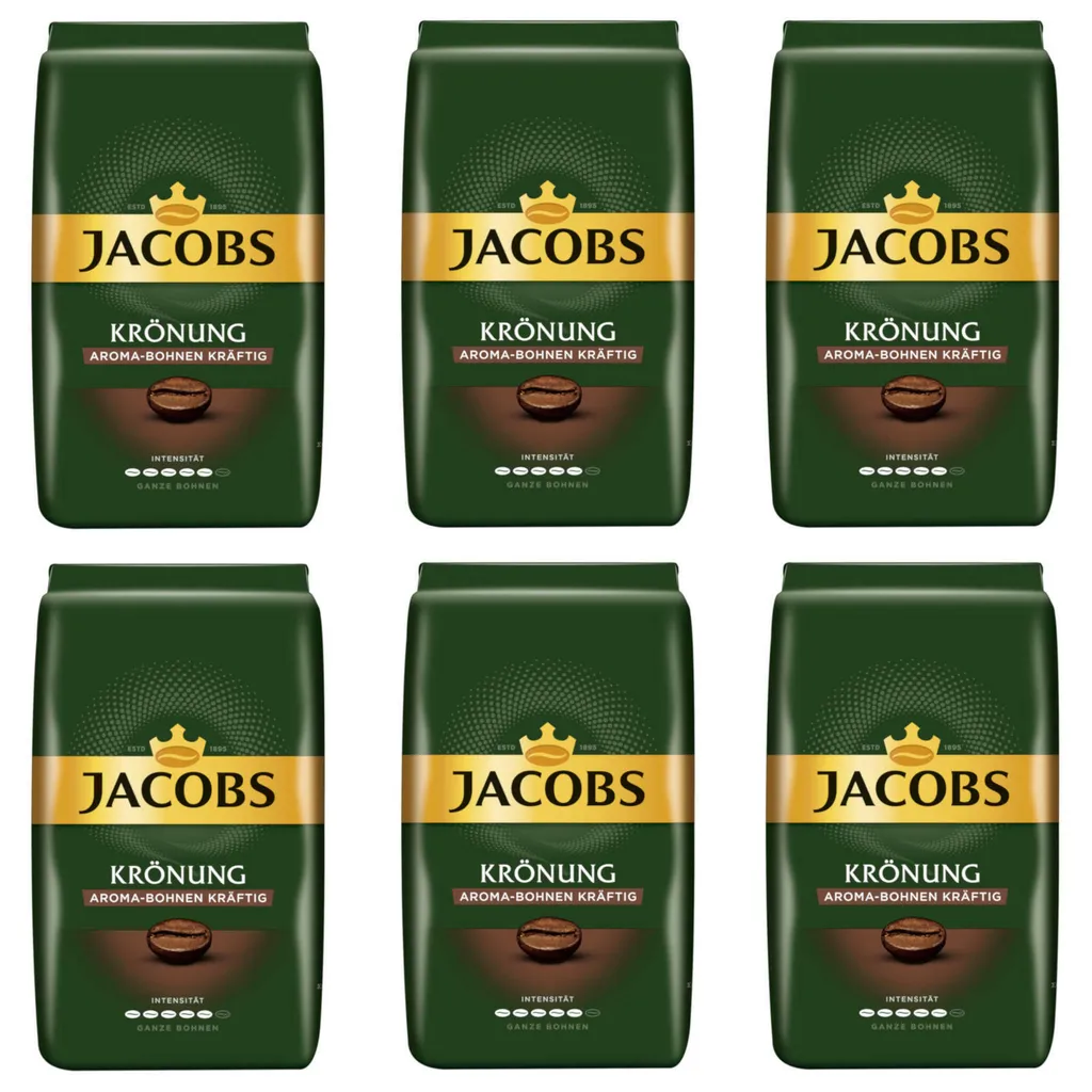 JACOBS Kaffeebohnen Krönung Aroma-Bohne Kräftig 6x500g Ganze Kaffee Bohnen 3 JACOBS Kaffeebohnen Krönung Aroma-Bohne Kräftig 6x500g Ganze Kaffee Bohnen