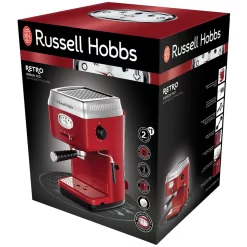 Russell Hobbs Espressomaschine Retro Rot SiebtrÃ¤ger (15 Bar, 2 Tassen-EinsÃ¤tze, 1,1l Abnehmbarer Wassertank, Dampf-MilchschaumdÃ¼se, PortionierlÃ¶ffel Mit Tamper) Kaffeemaschine -Kaffee VerkÃ¤ufe b6b7f4fd631846f50ff479e82660ef25