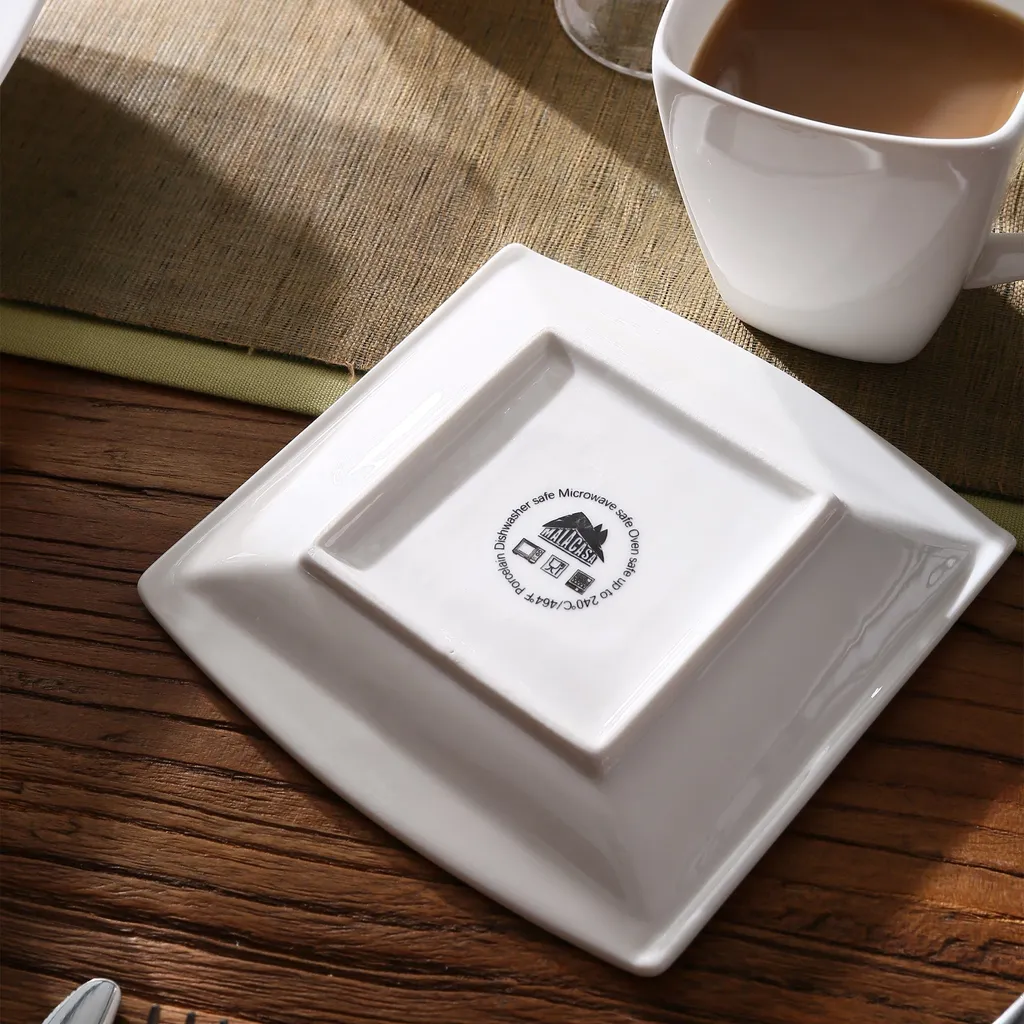 MALACASA, Serie Blance, 60 Tlg. Cremeweiß Porzellan Geschirrset Kombiservice Tafelservice Mit Je 12 Kaffeetassen, 12 Untertassen, 12 Dessertteller, 12 Suppenteller Und 12 Flachteller 9 MALACASA, Serie Blance, 60 Tlg. Cremeweiß Porzellan Geschirrset Kombiservice Tafelservice Mit Je 12 Kaffeetassen, 12 Untertassen, 12 Dessertteller, 12 Suppenteller Und 12 Flachteller – Bild 7