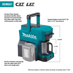 Makita Akku / Netz Tragbare Mobile Kaffeemaschine Caffee DCM501Z 18V 230V -Kaffee VerkÃ¤ufe bb155334bc56d746798865b5284a6485
