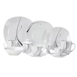 Van Well Kombiservice Silver Night 62-tlg 6 Personen, Tafel + Kaffee + ZubehÃ¶r, Linien-Dekor -Kaffee VerkÃ¤ufe bbb54c110476e049e18d7e928ac529d4