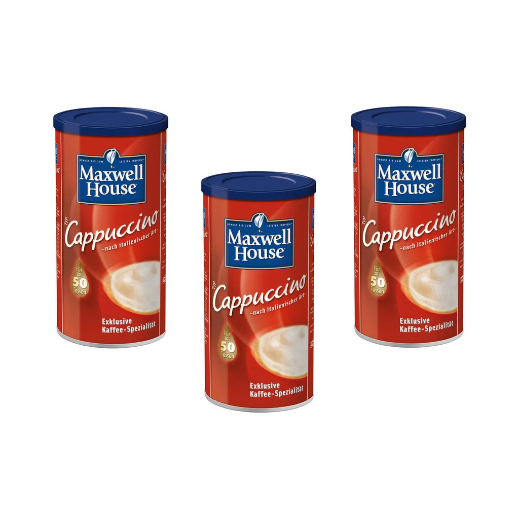 MAXWELL HOUSE Typ Cappuccino Löslicher Kaffee 3 X 500 G Instantkaffee 3 MAXWELL HOUSE Typ Cappuccino Löslicher Kaffee 3 X 500 G Instantkaffee