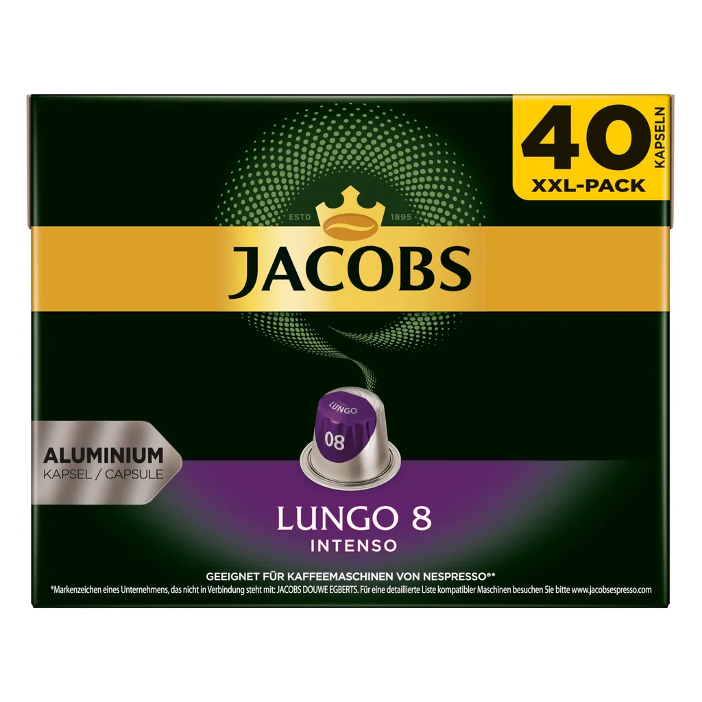 JACOBS Lungo 8 + Espresso 10 Nespresso®* Kompatibel - 240 Kapseln XXL-Pack 4 JACOBS Lungo 8 + Espresso 10 Nespresso®* Kompatibel - 240 Kapseln XXL-Pack – Bild 2
