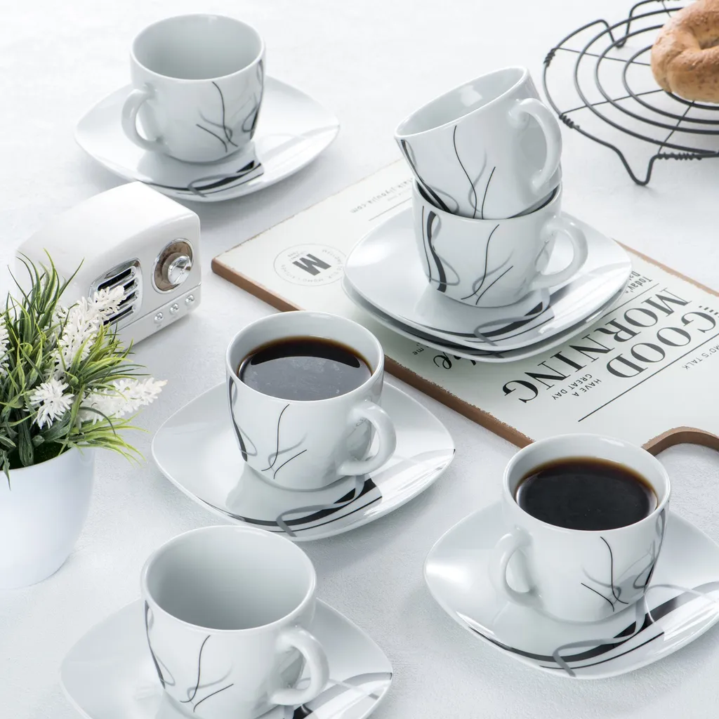 VEWEET, Serie 'Fiona', 100-teilig Porzellan Tafelservice Set, Kombiservice Mit Dessertteller, Speiseteller, Suppenteller, Müslischalen, Kaffeebecher, Kaffeetassen Set, Eierbecher, Milch- Und Zuckerset 9 VEWEET, Serie 'Fiona', 100-teilig Porzellan Tafelservice Set, Kombiservice Mit Dessertteller, Speiseteller, Suppenteller, Müslischalen, Kaffeebecher, Kaffeetassen Set, Eierbecher, Milch- Und Zuckerset – Bild 7
